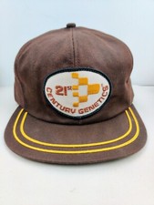 Vtg K Brand USA MADE 21st Century Genetics Farm Patch Trucker Hat Snap vintage