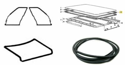 For BMW E21 Coupe 2 Doors Weatherstrip Trunk Lid Rubber Sunroof Seal Gasket 4pcs
