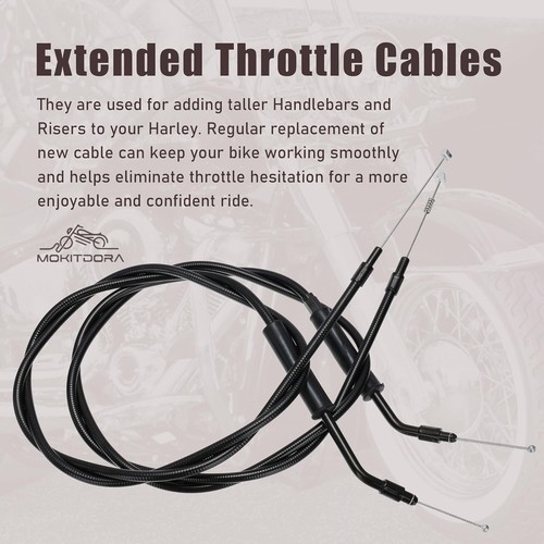 Dyna Extended Clutch Cable Brake Line for 96-06 Super Wide Glide No ABS 12" bar - Picture 6 of 8