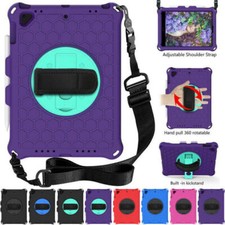 Kids Shockproof Rotate Stand Strap Case Cover For iPad 5/6/7/8/9th Gen 10.2 2021