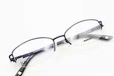 MARCHON NYC CHRYSTIE 412 Blue 51-16-135 Half Rimless Frames Flex Hinges L613