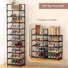 10 Stufiger Schuhregal Metall Schuh Organizer Schrank Regal Platzsparender Ständ