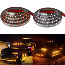 2pcs 70 Running Board Led Drl Side Step Strip Light Amber White For Dodge Ram