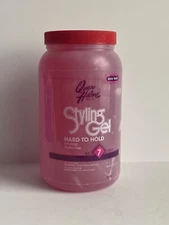 Queen Helene Hard to Hold Hair Styling Gel Pink Level 7 Jumbo 5 lbs