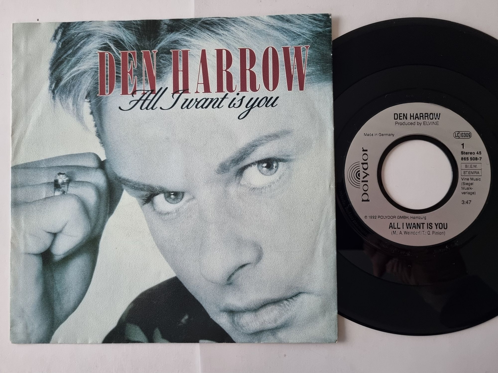 Den Harrow - All I want is you 7'' Vinyl Germany ITALO DISCO