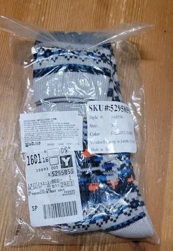 Land's End Kids Thermaskin Heat Boot Socks Colorful Fairis Size XL fits 5-9 NEW! - Picture 4 of 4