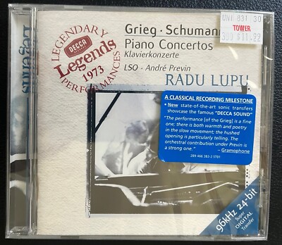 Grieg Schumann Piano Concertos Radu Lupu 2000 Decca Cd Legends 1973 New Sealed