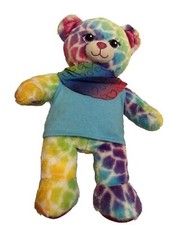 Build-a-Bear rainbow leopard cheetah cat - 16" stuffed plush BAB Purple eyes