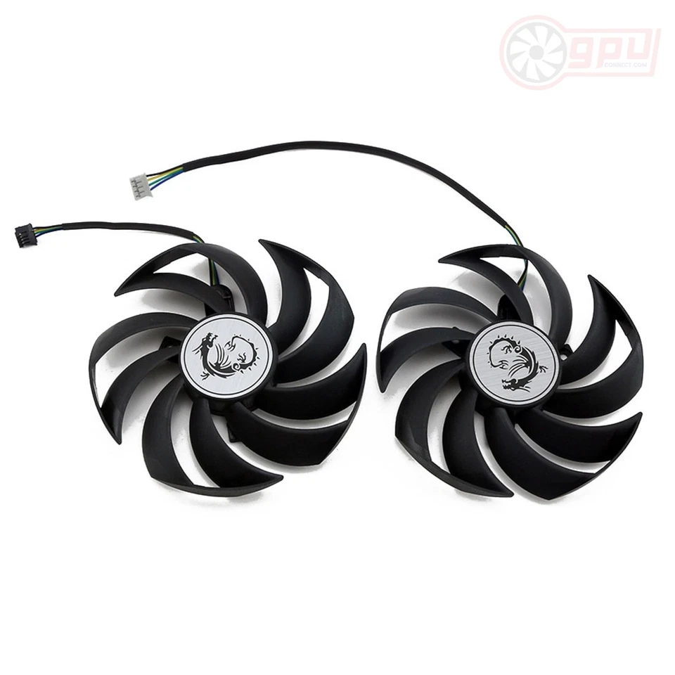 MSI RTX 3060 Ti RX 6600 6700 GAMING X Replacement Graphics Card GPU Fan Set - Image 2 of 4