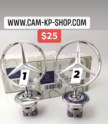 Mercedes-Benz S E C CLK Class Hood Chrome Star Emblem #A