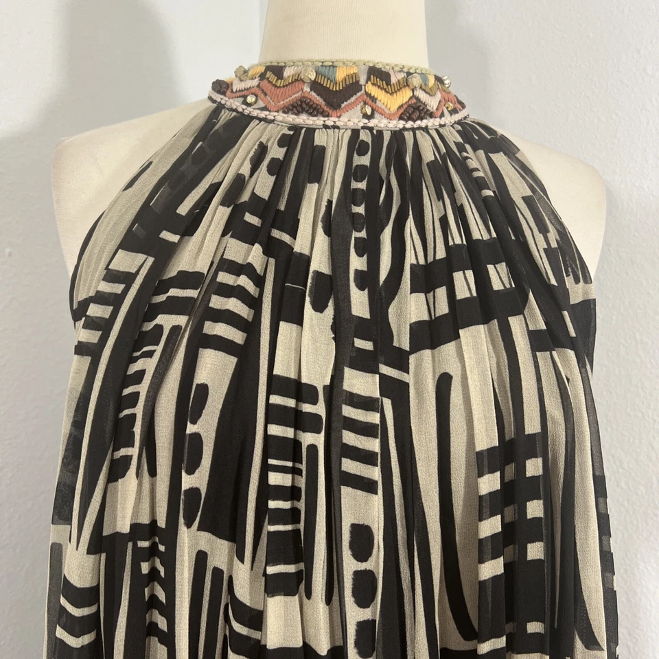 Vestido Anthropologie Nikita Mhaisalkar Mujer M Gráfico Halter Maxi Sin Mangas Foto 2 de 4