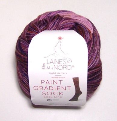 100 gram ball of Laines du Nord PAINT GRADIENT SOCK knitting yarn #13