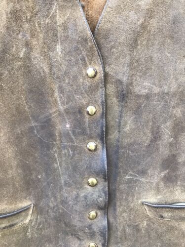 Vintage 60s-70s Culbertson Portland Oregon Western Suede Leather Vest, Medium - Picture 4 of 8