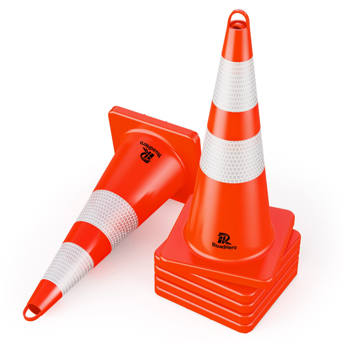 6 Pack Traffic Cones 28 Inch Safety Cones with Reflective Collar Orange ...
