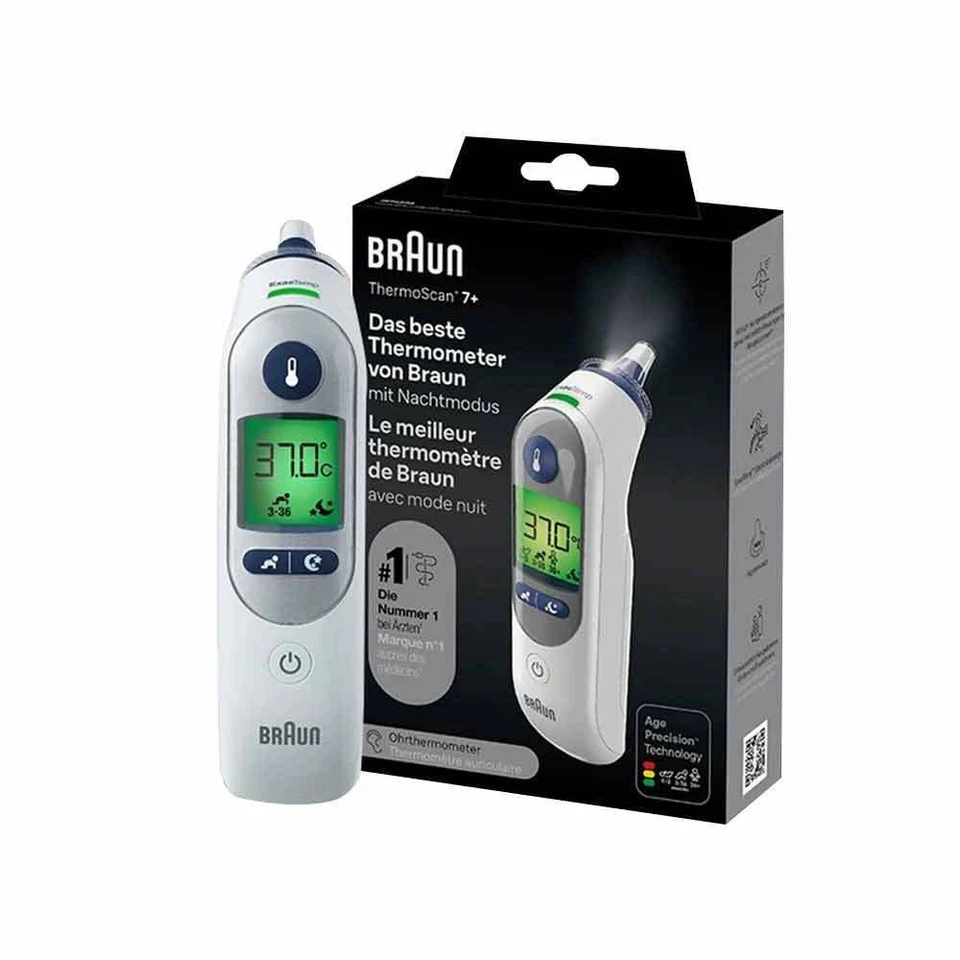 Braun ThermoScan 7+ Ear Thermometer Age Precision with Night Mode New - image 3 of 4