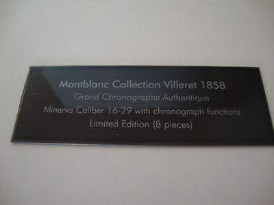 MONTBLANC Dealer Metalic Display Showcase/room VILLERET 1858 GRAND CHRONOGRAPHE