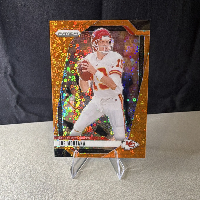 2024 Prizm Orange Disco Prizm Joe Montana #147 Kansas City Chiefs 3