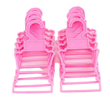 8 Pink Plastic Outfit Hangers for 14" Doll Clothes such as Wellie Wisher