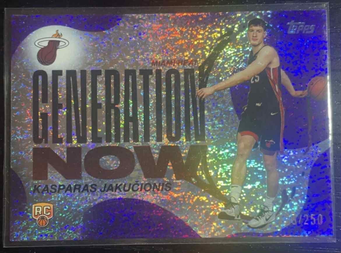 2025 Topps - Generation Now Kasparas Jakucionis /250 Purple Foil SP RC