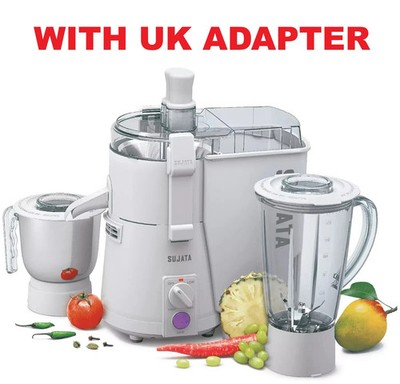 Sujata Powermatic Plus 900W 3 Geschwindigkeit 2 Glas Entsafter Mixer Mühle 230