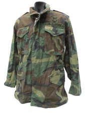 USGI MILITARY M65 FIELD JACKET WOODLAND BDU M81 CAMO COLD WEATHER COAT M-65 USED