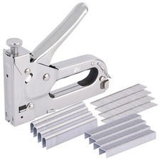 AGT Werkzeuge Tacker: 3in1-Handtacker mit 600-teiligem Klammer-Sortiment