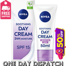 NIVEA Sensitive Day Cream (50 ml), Face Cream and Moisturiser with SPF 15 for S