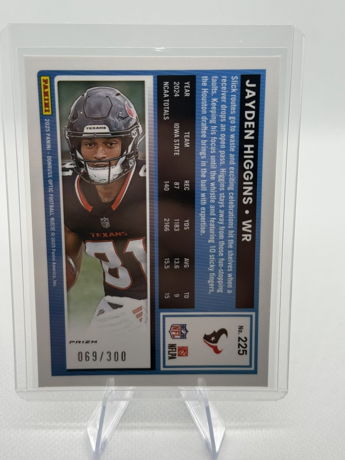 2025 Panini Donruss Optic Premium Box Set JAYDEN HIGGINS #225 RC WAVE 069/300
