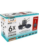 Image of Scoville Neverstick+ 5 Piece Pan Set Non Stick Saucepan Frying Pan Induction