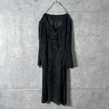 Margaret Howell Ruffle Dress Size 2 Black Silk