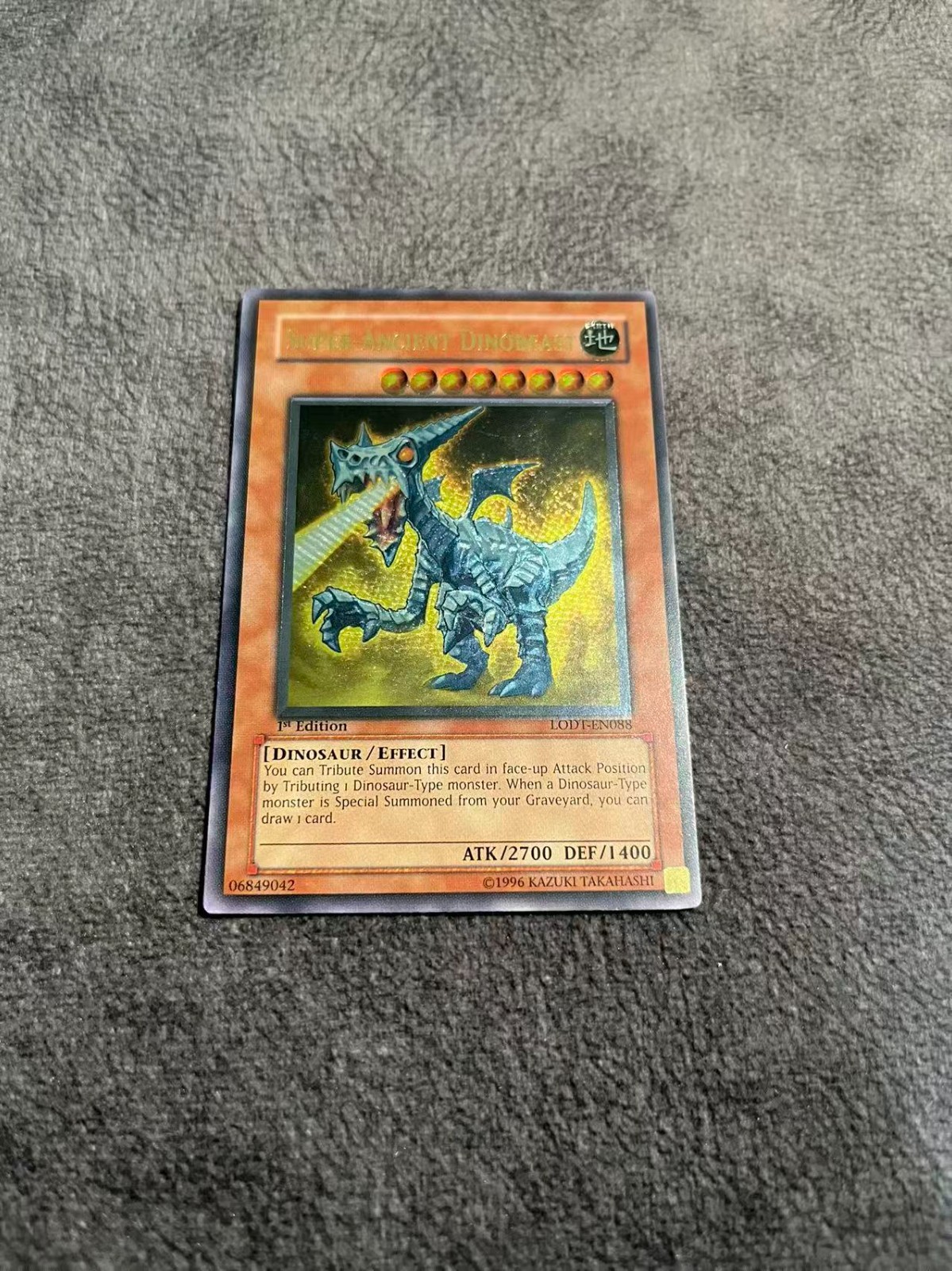 YUGIOH! Super-Ancient Dinobeast (UTR) Ultimate Rare 1ST LODT-EN088 misprint VLP