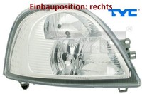 TYC 20-1267-05-2 Hauptscheinwerfer Rechts Scheinwerfer Frontscheinwerfer