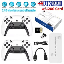4K HDMI TV Game Stick Console Built-in 128GB 40000 Retro Game 2 Wireless Gamepad