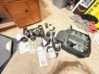 Sony A 58 Camera with multiple lenses, accessories, 2 batteries & charger & bag