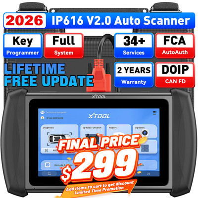 XTOOL IP616 V2.0 Auto Scanner Full System Diagnostic Key Programming Code Reader