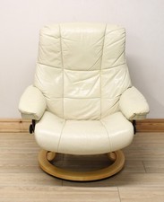 Ekornes Stressless Mayfair Cream Leather Recliner Armchair / Chair
