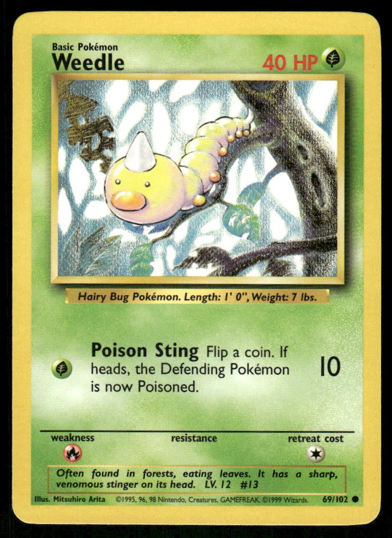 Weedle 69/102 - Base Set Unlimited - Common LP