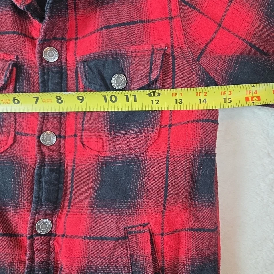 Chaqueta a Cuadros Vintage Gap Niños Roja Negra Búfalo Talla Pequeña 6-7 Abrigo de Invierno Años 90 Y2k Foto 3 de 4