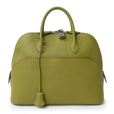 HERMES Bolide 1923 30 Handbag Chevre Mysore Anise Green K Stamp from Japan #2470