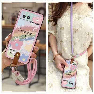 MYDING-Phone Case for Google Pixel 8A,  Graffiti Crossbody Necklace Cartoon TPU