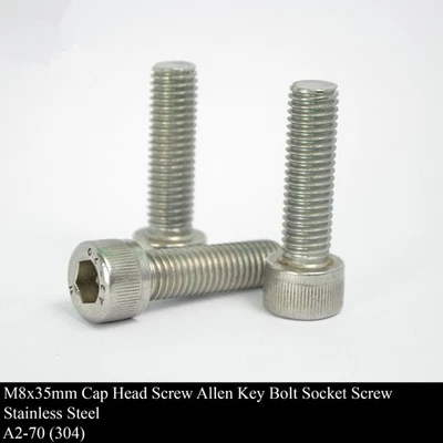 UK FASTENER SHOP LTD M8 x 35 mm Cap Head Screw Allen Key Bolt Socket Screw Stainless Steel A2 304