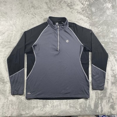 Dare 2b ILUS Core Stretch 1/4 Zip Pullover Mens XL Black Grey Hiking Midlayer