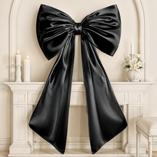 Black Bow Decor, 40 x 24 Inches Large Big Black Bow Party Decorations for Bac...