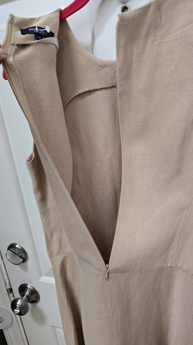 Burberry Lightweight Sleeveless Linen Like Dress Size 42 - Picture 7 of 14