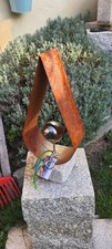 Naturstein Skulptur Kugel Edelstahl Granit Skulptur Garten Deko Stein Kerze a