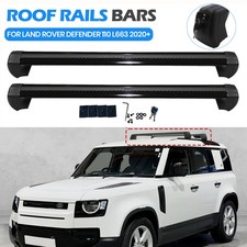 Pair Aluminium Roof Rails Rack Bars For Land Rover Defender 110 L663 2020+ Black