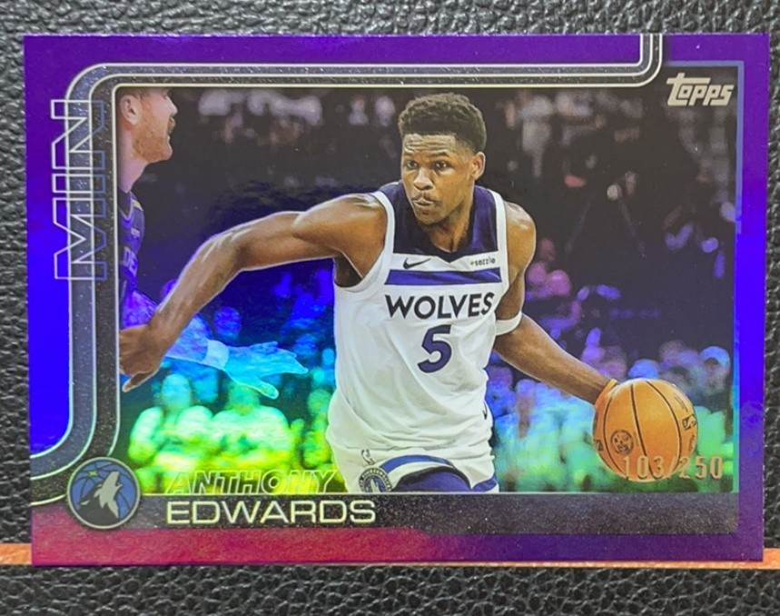 Anthony Edwards 2025-26 Topps Flagship Purple Rainbow Foil 103/250 #108