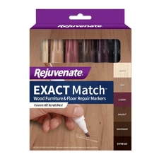 Rejuvenate Exact Match Wood Furniture & Floor Repair Markers, 6 Count, Brown Mar