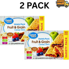 Great Value Fruit  Grain Cereal Bars Variety Pack 64 Count Snacks