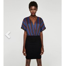 ZARA Stripe Contrast Knit Dress  Size Small
